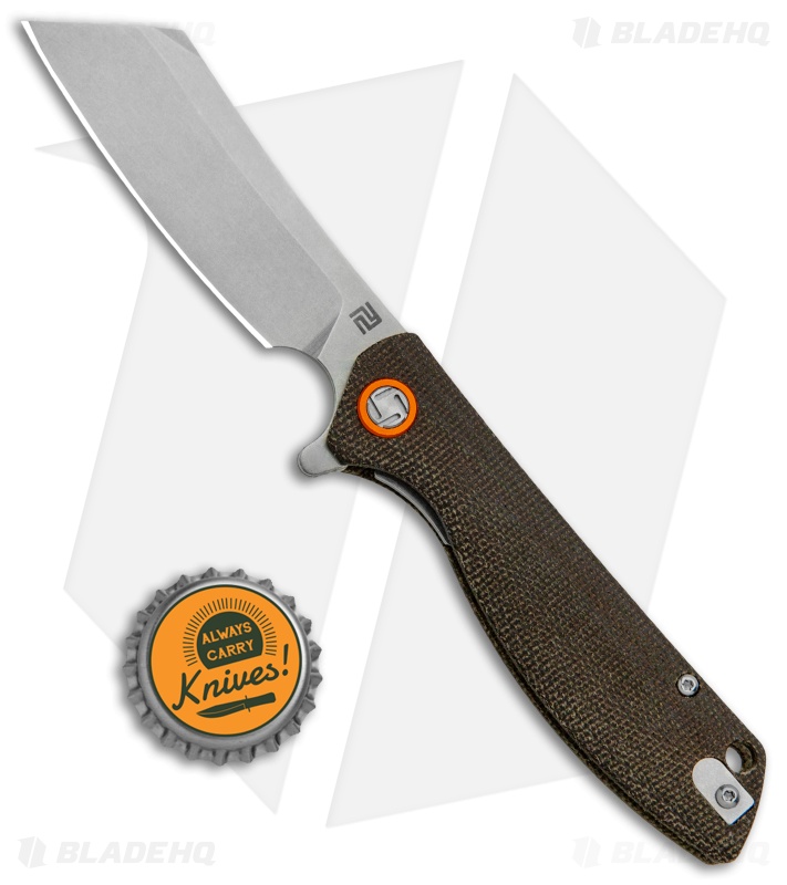Artisan Cutlery Small Tomahawk Liner Lock Knife Micarta (3" Stonewash)