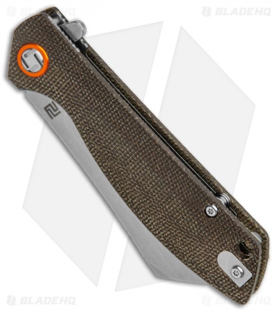 Artisan Cutlery Small Tomahawk Liner Lock Knife Micarta (3" Stonewash)