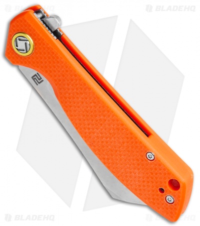 Artisan Cutlery Small Tomahawk Liner Lock Knife Orange G-10 (3" Stonewash)