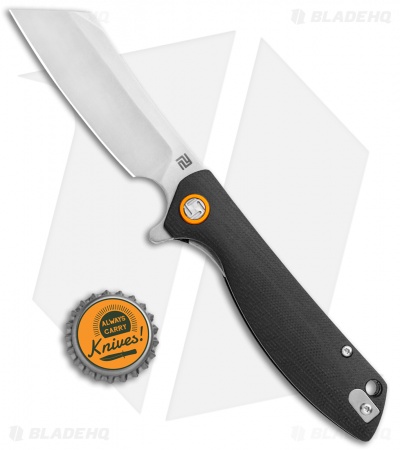 Artisan Cutlery Small Tomahawk Liner Lock Knife Smooth Black G-10 (3" Stonewash)