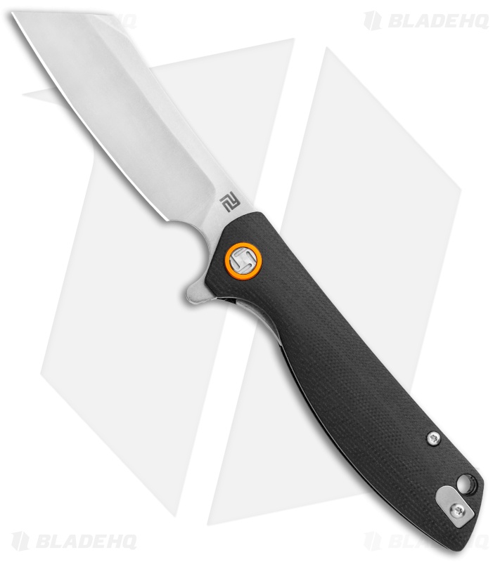 Artisan Cutlery Small Tomahawk Liner Lock Knife Smooth Black G-10 (3" Stonewash)