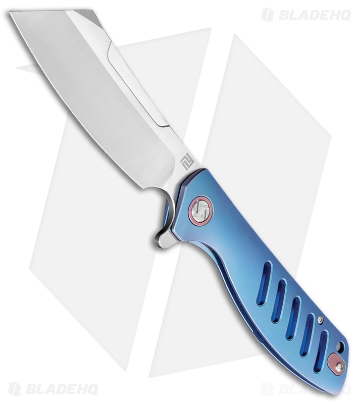 Artisan Cutlery Tomahawk Frame Lock Knife Blue Titanium (3.8" Satin M390)