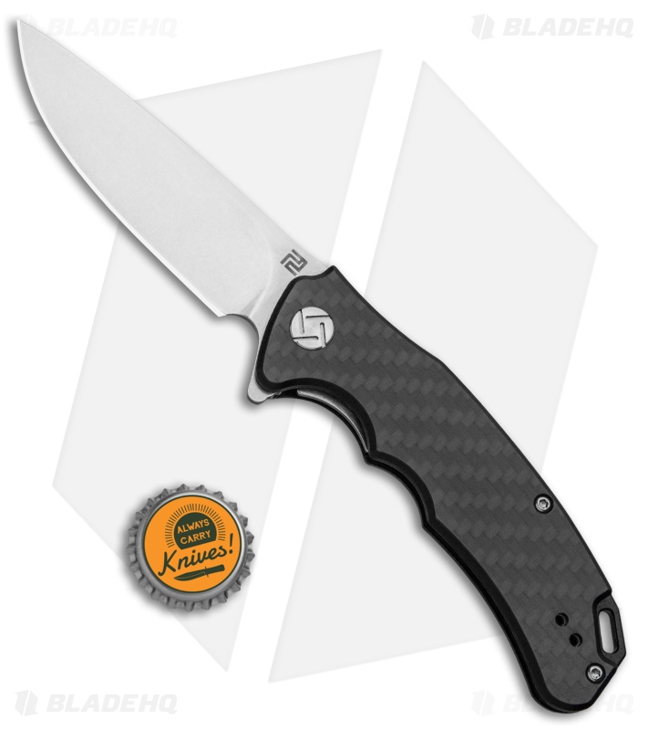Artisan Cutlery Small Tradition Liner Lock Knife Carbon Fiber (3" Stonewash) 