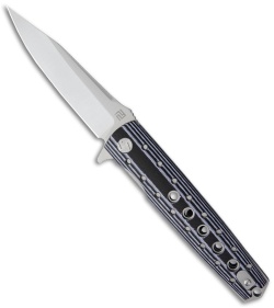 Artisan Cutlery Virginia Liner Lock Knife Black/White G-10 (3.8" Satin)