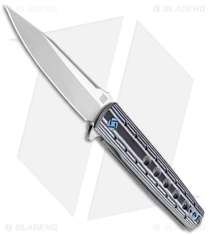 Artisan Cutlery Virginia Liner Lock Knife Black/White G-10 (3.8" Satin S35VN)