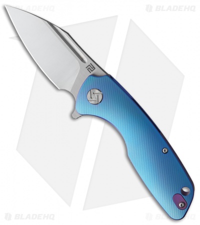 Artisan Cutlery Wren Frame Lock Knife Blue Ti (3" Satin CPM-S35VN) 