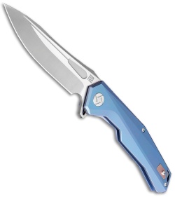 Artisan Cutlery Zumwalt Frame Lock Knife Blue Titanium (3.8" Satin M390)