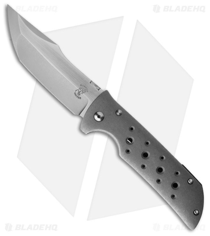 John Barker Knives Custom Shuck Tanto Frame Lock Titanium (3.75" Tumble) 