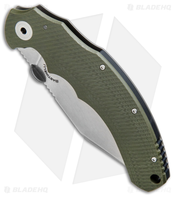 Bastinelli Big Dragotac Titanium Framelock Knife Green G-10 (4.5