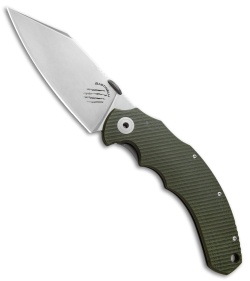 Bastinelli Big Dragotac Titanium Framelock Knife Green G-10  (4.5" Stonewash)