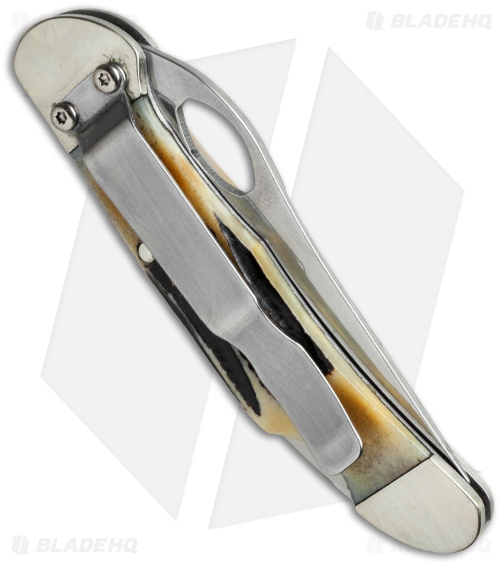 Bear & Son Cowhand Lockback Knife India Stag Bone (2.875" Satin) 5149L