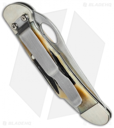Bear & Son Cowhand Lockback Knife India Stag Bone (2.875" Satin) 5149L