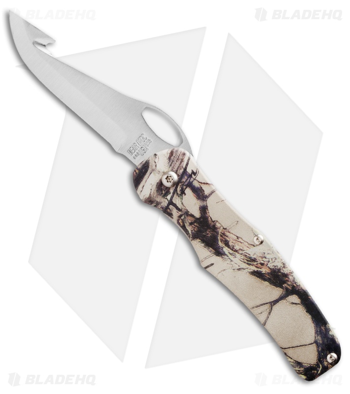 Bear Cutlery Sideliner Gut Hook Knife Camouflage Aluminum (3.25" Satin) 9112G