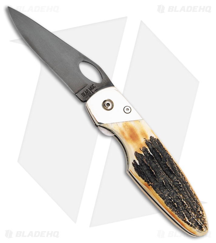 Bear & Son Sideliner Liner Lock Knife Stag (3.125" Gray) 510
