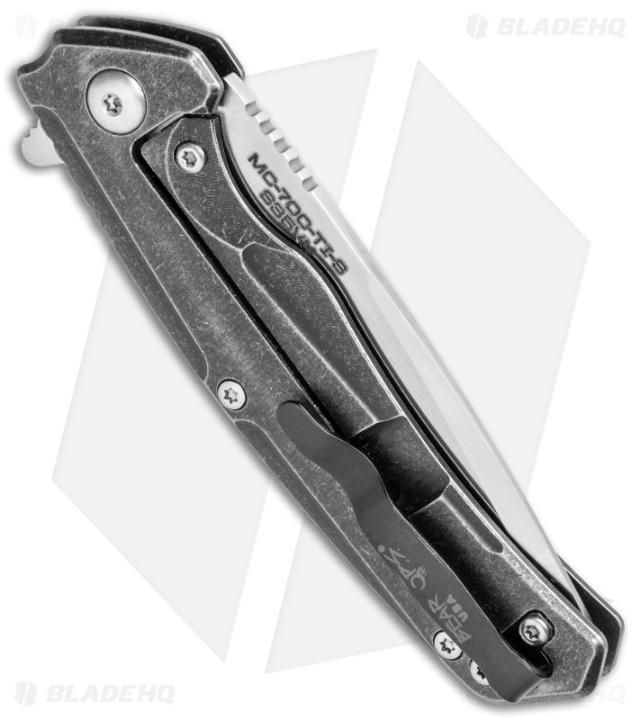 Bear OPS Rancor VII  Frame Lock Knife Black SW Titanium (3" Satin) MC-700-Ti-S