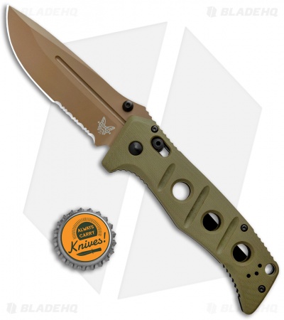 Benchmade Adamas AXIS Lock Knife Olive G-10 (3.8" FE Serr) 275SFE-2
