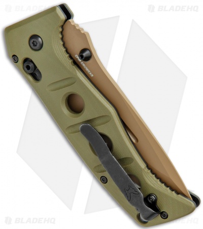 Benchmade Adamas AXIS Lock Knife Olive G-10 (3.8" FE Serr) 275SFE-2