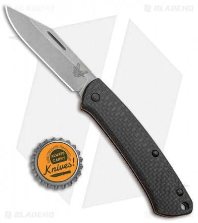 Benchmade Proper Clip Point Slip Joint Knife Carbon Fiber/FDE (2.8" SW) 318-2