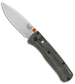 Flytanium Crossfade Black Micarta + Benchmade Mini Bugout Knife (3" Satin)