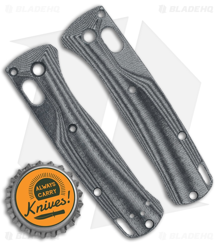 Flytanium Crossfade Scales for Benchmade Mini Bugout - Black Linen Micarta