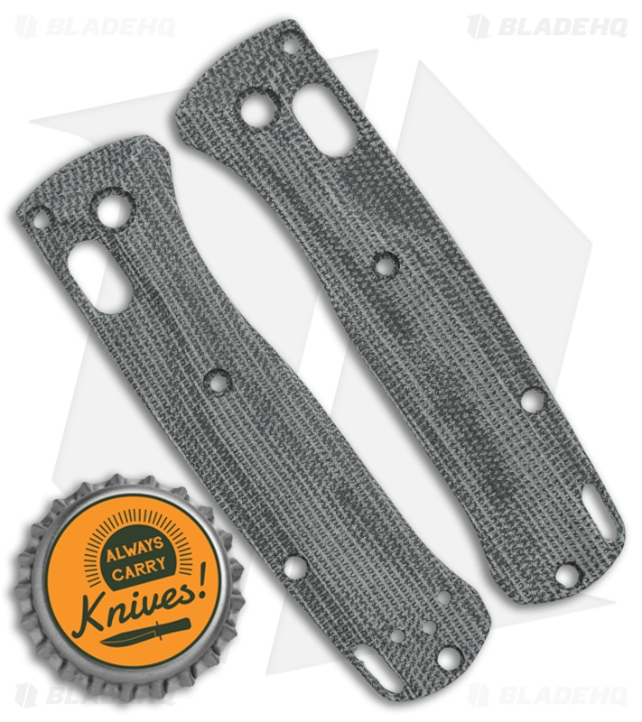 Flytanium Crossfade Scales for Benchmade Mini Bugout - Black Canvas Micarta