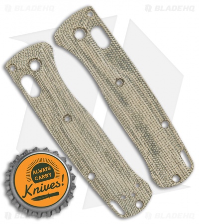 Flytanium Crossfade Scales for Benchmade Mini Bugout - Green Canvas Micarta
