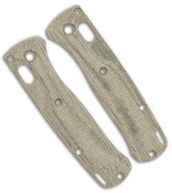 Flytanium Crossfade Scales for Benchmade Mini Bugout - Green Canvas Micarta