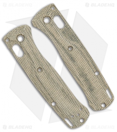 Flytanium Crossfade Scales for Benchmade Mini Bugout - Green Canvas Micarta