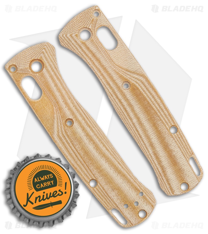 Flytanium Crossfade Scales for Benchmade Mini Bugout - Natural Linen Micarta