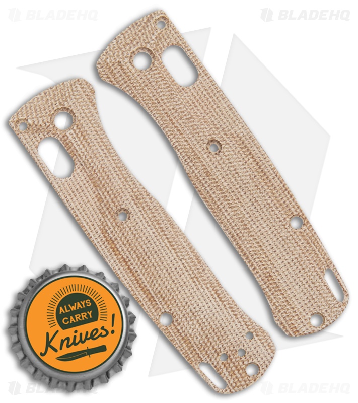 Flytanium Crossfade Scales for Benchmade Mini Bugout - Natural Canvas Micarta