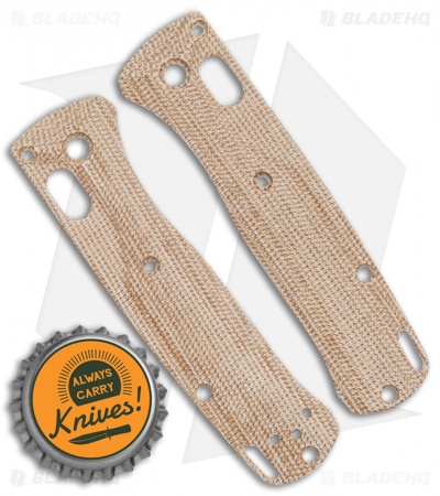 Flytanium Crossfade Scales for Benchmade Mini Bugout - Natural Canvas Micarta