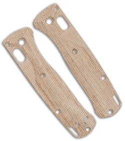 Flytanium Crossfade Scales for Benchmade Mini Bugout - Natural Canvas Micarta