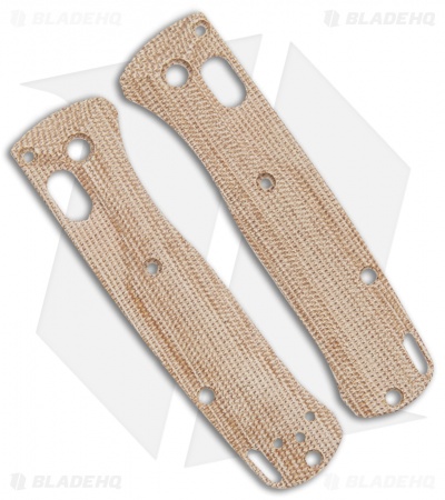 Flytanium Crossfade Scales for Benchmade Mini Bugout - Natural Canvas Micarta