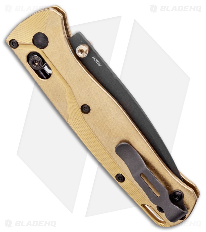 Flytanium Brass Crossfade + Benchmade Bugout Knife (3.24" Gray)