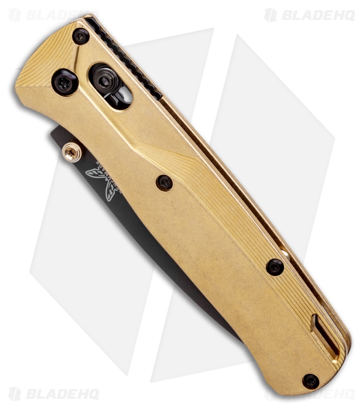 Flytanium Brass Crossfade + Benchmade Bugout Knife (3.24" Gray)