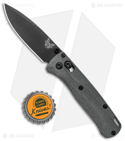 Flytanium Crossfade Black Canvas Micarta + Benchmade Mini Bugout Knife (3" BLK)