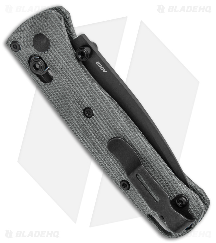 Flytanium Crossfade Black Canvas Micarta + Benchmade Mini Bugout Knife (3" BLK)