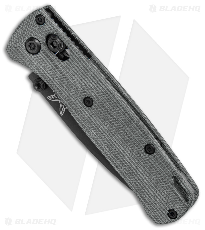 Flytanium Crossfade Black Canvas Micarta + Benchmade Mini Bugout Knife (3" BLK)