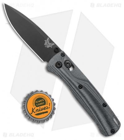 Flytanium Crossfade Black Linen Micarta + Benchmade Mini Bugout (3" BLK)