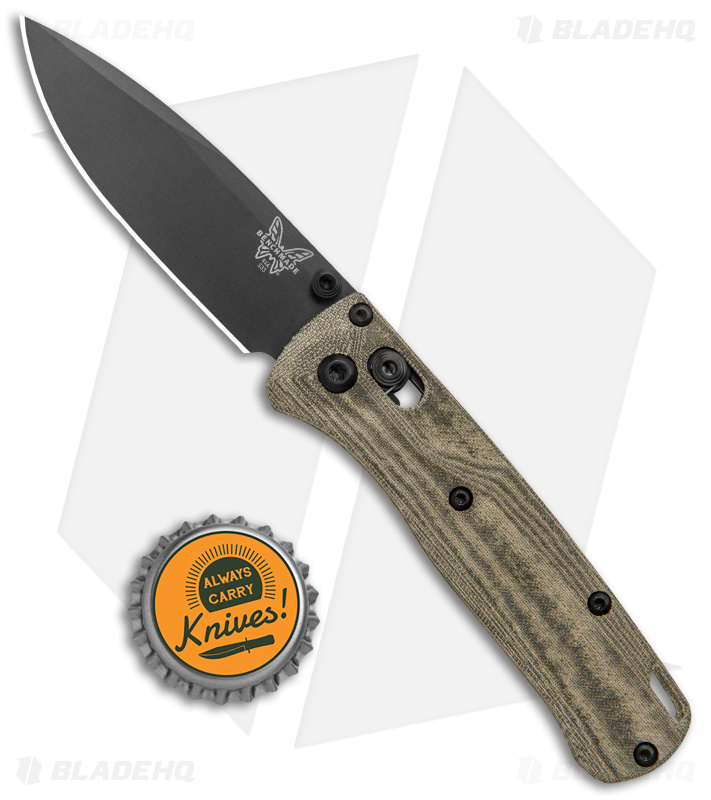 Flytanium Crossfade Green Micarta Mini Bugout - Blade HQ