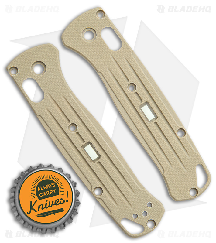 Glow Rhino Benchmade Bugout Sculpted G-10 Scales With Tritium Insert (Tan) 