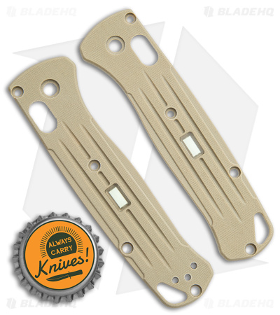 Glow Rhino Benchmade Bugout Sculpted G-10 Scales With Tritium Insert (Tan) 