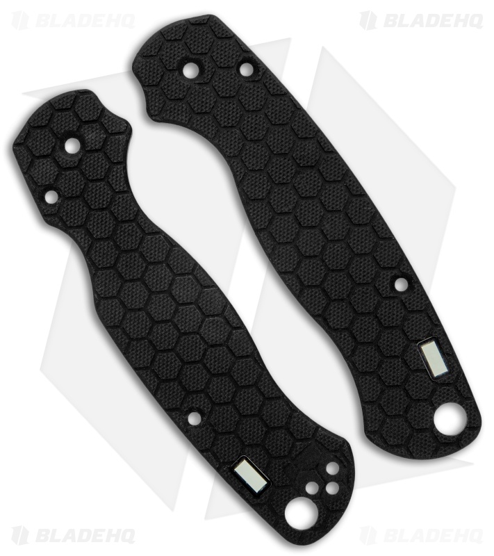 Glow Rhino Spyderco Paramilitary 2 Honeycomb Black G-10 Scales - Green Tritium