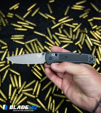 Benchmade Bailout AXIS Lock Knife Black Grivory (3.38" Gray Serr) 537SGY