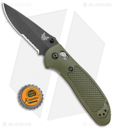 Benchmade Griptilian AXIS Lock Knife Olive Drab (3.45" Black Serr) 551SBKOD-S30V