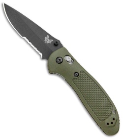 Benchmade Griptilian AXIS Lock Knife Olive Drab (3.45" Black Serr) 551SBKOD-S30V