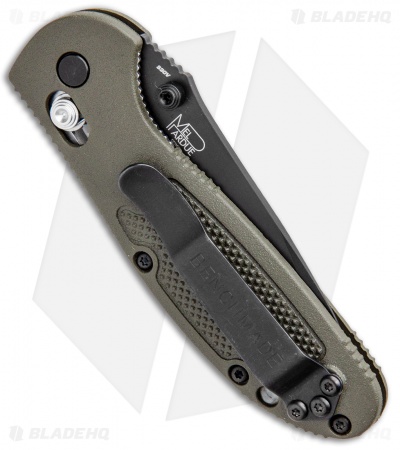 Benchmade Mini Griptilian Tanto AXIS Lock Knife OD Green (2.91" Black Serr) S30V