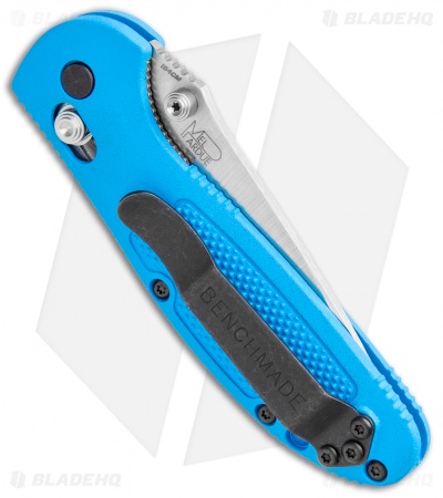 Benchmade Mini Griptilian AXIS Lock Knife Blue (2.91" Satin Serr) 556S-BLU