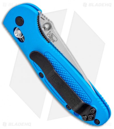 Benchmade Mini Griptilian AXIS Lock Knife Blue (2.91" Satin Serr) 556S-BLU-S30V