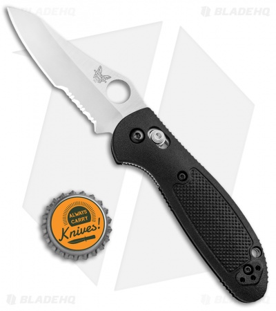 Benchmade Mini Griptilian AXIS Lock Knife Black (2.91" Satin Serr) 555S-S30V